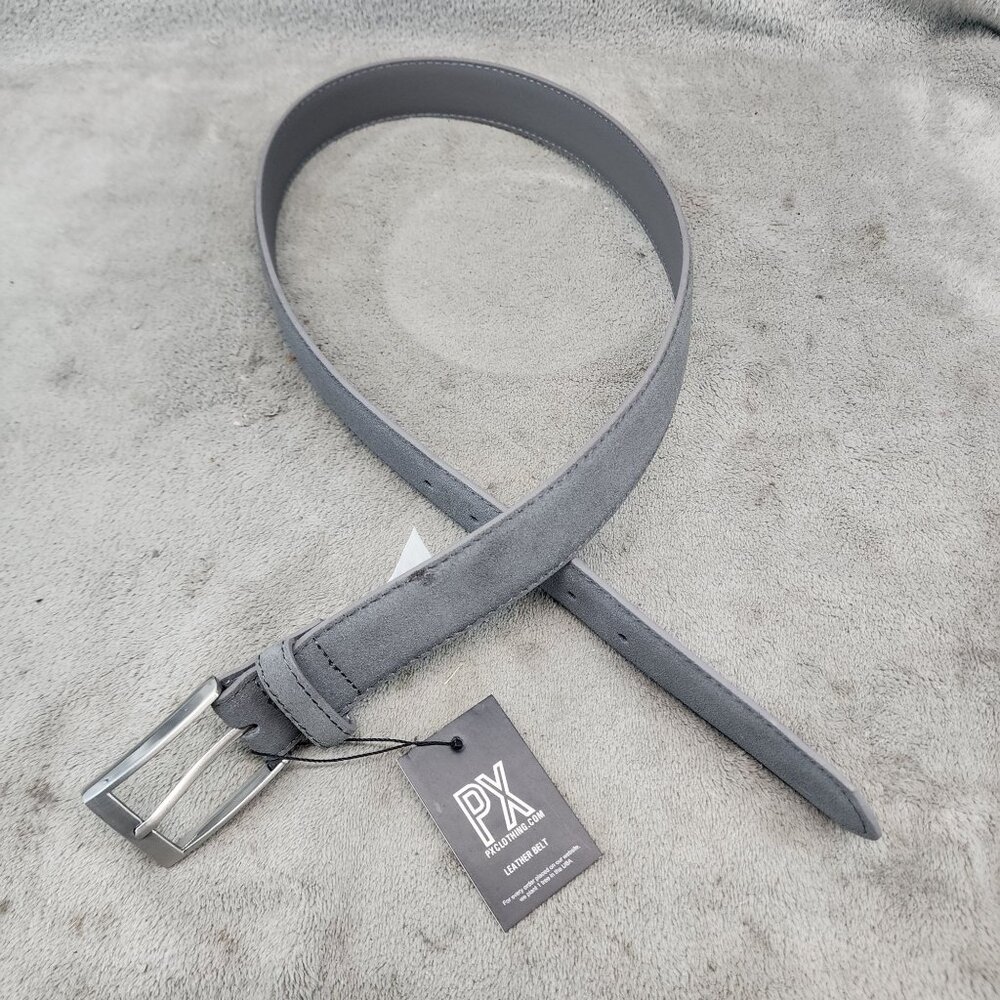 PX Belt Mens 34 Gray Leather *NWD*